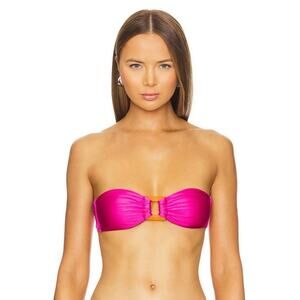 Natasia Swim Bandeau Bikini Top in Azalea